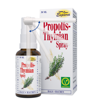 Sie sehen eine Packung Espara Propolis-Thymian Spray, Produktbild: 03 Espara Propolis-Thymian Spray, A-Nr.: 4285560 - 03