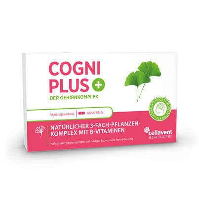 Sie sehen eine Packung Der Gehirnkomplex aus Ginkgo, Bacopa und Panax Ginseng – hochkonzentriert mit B-Vitaminen – 30 Kapseln, Produktbild: 01 Der Gehirnkomplex aus Ginkgo, Bacopa und Panax Ginseng – hochkonzentriert mit B-Vitaminen – 30 Kapseln, A-Nr.: 5895697 - 01