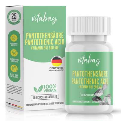 Vitabay Pantothensäure (Vitamin B5) 500 mg Kapseln, A-Nr.: 5878776 - 01