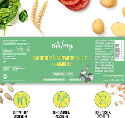 Vitabay Pantothensäure (Vitamin B5) 500 mg Kapseln, A-Nr.: 5878782 - 05