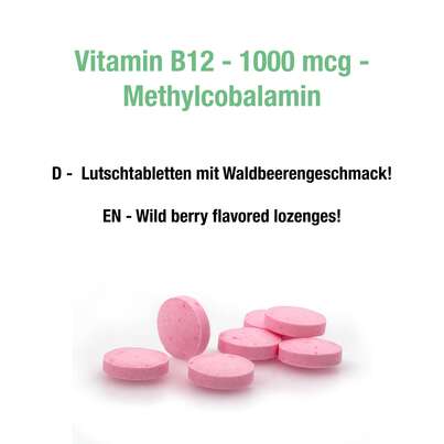 Sie sehen eine Packung Vitabay Vitamin B12 Methylcobalamin Depot 1000 mcg Lutschtabletten, Produktbild: 04 Vitabay Vitamin B12 Methylcobalamin Depot 1000 mcg Lutschtabletten, A-Nr.: 5878457 - 04