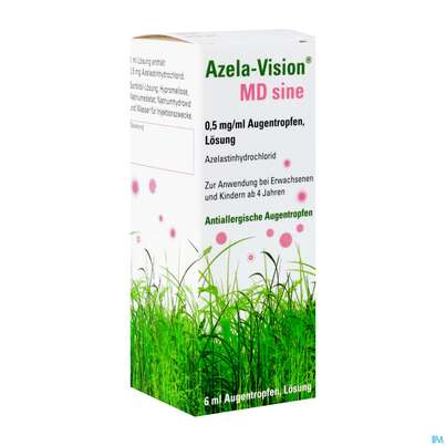 Sie sehen eine Packung Azela-vision Md Sine Augentropfen 0,5mg/ml 6ml, Produktbild: 02 Azela-vision Md Sine Augentropfen 0,5mg/ml 6ml, A-Nr.: 4965705 - 02
