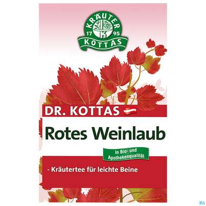 Sie sehen eine Packung Dr.Kottas Tee Rotes Weinlaub 20st, Produktbild: 02 Dr.Kottas Tee Rotes Weinlaub 20st, A-Nr.: 3886352 - 02