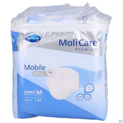 Inkontinenz Molicare Premium/mobile/6 Tropfen Blau M 80-120cm 14st, A-Nr.: 2578648 - 01