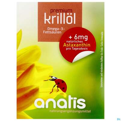 Sie sehen eine Packung Krill Oel/premium Kapseln Anatis +astaxanthin 100st, Produktbild: 01 Krill Oel/premium Kapseln Anatis +astaxanthin 100st, A-Nr.: 4314557 - 01