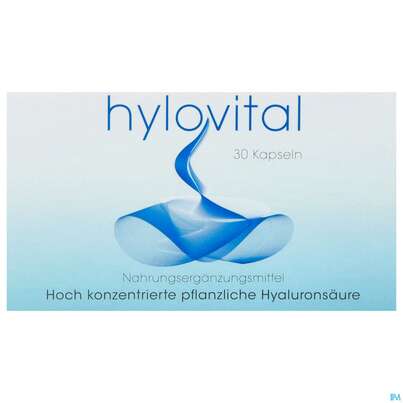 Sie sehen eine Packung Hylovital Kapseln Hochkonz.hyaluronsaeure 30st, Produktbild: 01 Hylovital Kapseln Hochkonz.hyaluronsaeure 30st, A-Nr.: 3846855 - 01