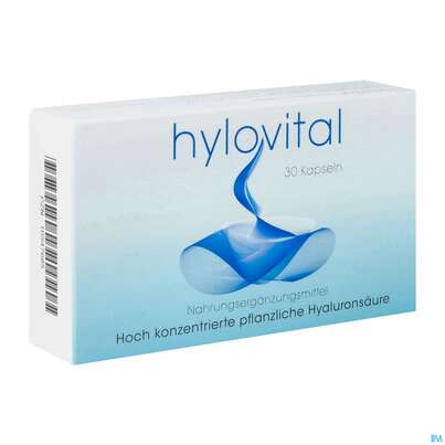 Sie sehen eine Packung Hylovital Kapseln Hochkonz.hyaluronsaeure 30st, Produktbild: 02 Hylovital Kapseln Hochkonz.hyaluronsaeure 30st, A-Nr.: 3846855 - 02