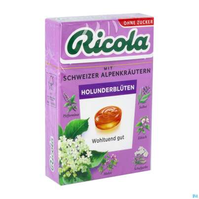 Ricola Zuckerfrei Holunderblueten Box 50g, A-Nr.: 5627502 - 02