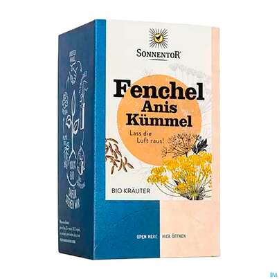 Sie sehen eine Packung Sonnentor Kraeutertee/bio Fenchel-anis-kuemmel 02614 18st, Produktbild: 03 Sonnentor Kraeutertee/bio Fenchel-anis-kuemmel 02614 18st, A-Nr.: 5380757 - 03