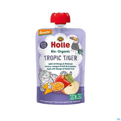 Holle Demeter Bio Fruechtepueree Ab 1 Jahr Tropic Tige Apfel/mango/maracuja 100g, A-Nr.: 5080854 - 01