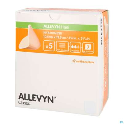 Sie sehen eine Packung Wundverband Allevyn/heel Fersenverband 10,5x 13,5cm -smith 5st, Produktbild: 02 Wundverband Allevyn/heel Fersenverband 10,5x 13,5cm -smith 5st, A-Nr.: 2203724 - 02