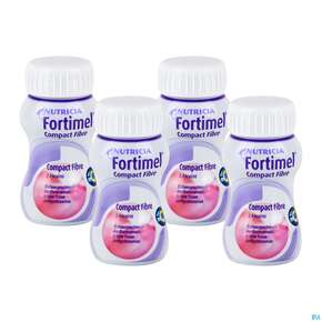Fortimel/compact/fibre 125ml Vitalflasche Erdbeere 4st, A-Nr.: 3797884 - 01