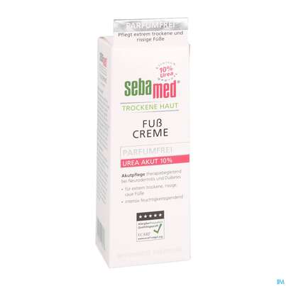 Sie sehen eine Packung Fuss Creme Sebamed Akut Urea 10% Parfuemfrei 100ml, Produktbild: 03 Fuss Creme Sebamed Akut Urea 10% Parfuemfrei 100ml, A-Nr.: 4084956 - 03