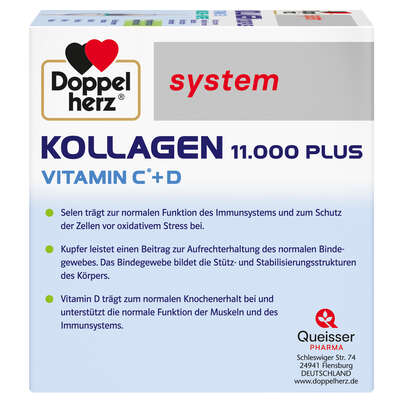 Sie sehen eine Packung Doppelherz system KOLLAGEN 11.000 PLUS, Produktbild: 04 Doppelherz system KOLLAGEN 11.000 PLUS, A-Nr.: 3821192 - 04