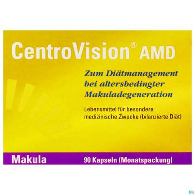 Sie sehen eine Packung Centrovision Kapseln Amd 90st, Produktbild: 01 Centrovision Kapseln Amd 90st, A-Nr.: 5269132 - 01