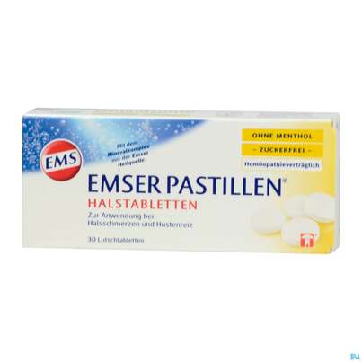Sie sehen eine Packung Emser Pastillen Zuckerfrei +vanille (o.menthol) 30st, Produktbild: 02 Emser Pastillen Zuckerfrei +vanille (o.menthol) 30st, A-Nr.: 4371265 - 02
