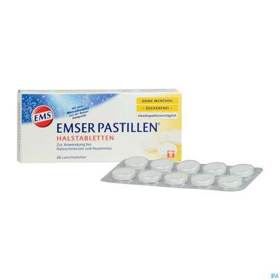 Sie sehen eine Packung Emser Pastillen Zuckerfrei +vanille (o.menthol) 30st, Produktbild: 04 Emser Pastillen Zuckerfrei +vanille (o.menthol) 30st, A-Nr.: 4371265 - 04