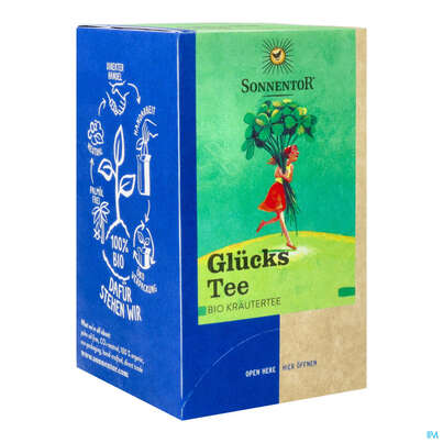 Sie sehen eine Packung Sonnentor Tee/bio Glueckstee 02522 18st, Produktbild: 03 Sonnentor Tee/bio Glueckstee 02522 18st, A-Nr.: 3574670 - 03