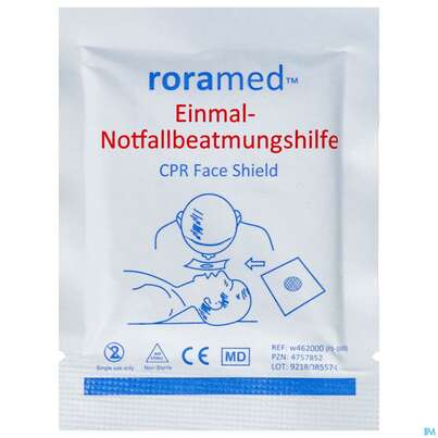 Sie sehen eine Packung Erste Hilfe Notfallbeatmungstuch Einmal W4620 1st, Produktbild: 01 Erste Hilfe Notfallbeatmungstuch Einmal W4620 1st, A-Nr.: 4757852 - 01