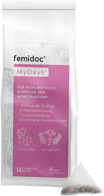 Sie sehen eine Packung femidoc® MyDays® Tee, Bio, Produktbild: 01 femidoc® MyDays® Tee, Bio, A-Nr.: 5776478 - 01
