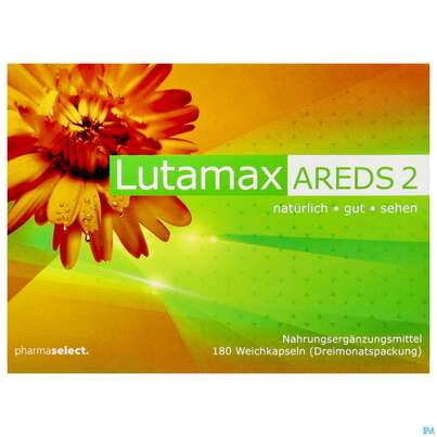 Sie sehen eine Packung Lutamax Kapseln Areds 2/quartal Packung 180st, Produktbild: 01 Lutamax Kapseln Areds 2/quartal Packung 180st, A-Nr.: 5764328 - 01