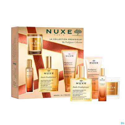 Sie sehen eine Packung Nuxe Xmas/2023/prod.collection Hp Oel 100ml+douche 100 +le Parfum 15ml+kerze 1st, Produktbild: 04 Nuxe Xmas/2023/prod.collection Hp Oel 100ml+douche 100 +le Parfum 15ml+kerze 1st, A-Nr.: 5808818 - 04