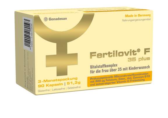 Sie sehen eine Packung Fertilovit F 35plus, Produktbild: 01 Fertilovit F 35plus, A-Nr.: 3888569 - 01