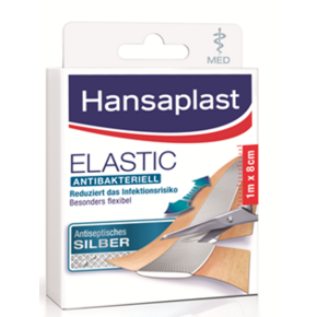 Hansaplast Elastic MED antibakteriell 1m x 8cm, A-Nr.: 2843027 - 01