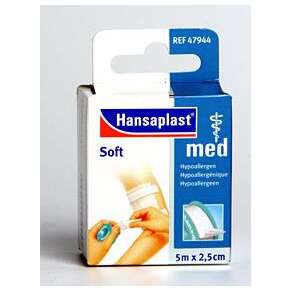 Hansaplast med Fixierpflaster soft 2,5cm x 5m, A-Nr.: 2843205 - 01