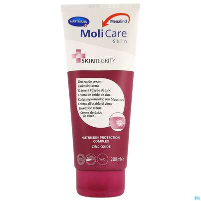 Sie sehen eine Packung Molicare Skin Zinkoxid Creme 200ml, Produktbild: 01 Molicare Skin Zinkoxid Creme 200ml, A-Nr.: 4738033 - 01