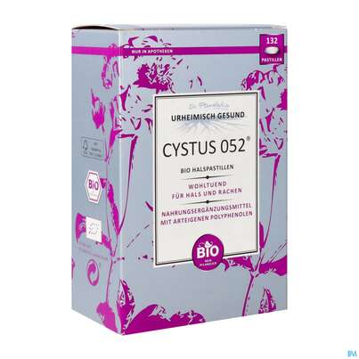Sie sehen eine Packung Cystus 052 Bio Halspastillen 132st, Produktbild: 02 Cystus 052 Bio Halspastillen 132st, A-Nr.: 4005164 - 02