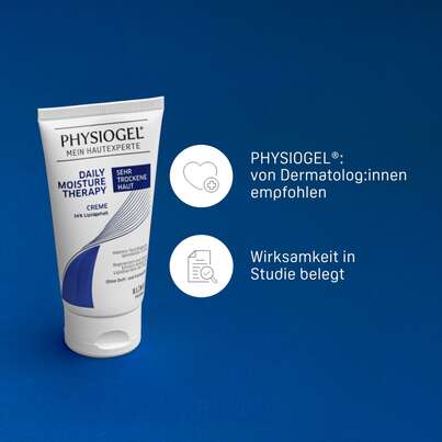 Sie sehen eine Packung PHYSIOGEL® Daily Moisture Therapy Creme für sehr trockene Haut, Produktbild: 04 PHYSIOGEL® Daily Moisture Therapy Creme für sehr trockene Haut, A-Nr.: 5460315 - 04