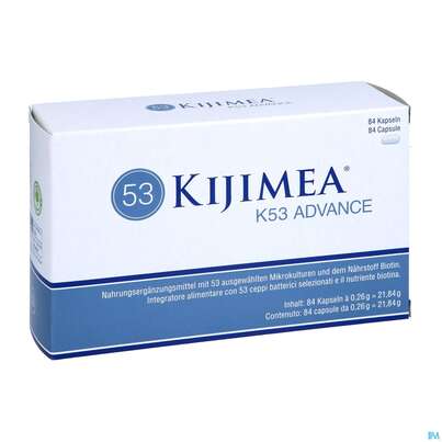 Sie sehen eine Packung Kijimea Kapseln K53/advance 84st, Produktbild: 03 Kijimea Kapseln K53/advance 84st, A-Nr.: 5718110 - 03