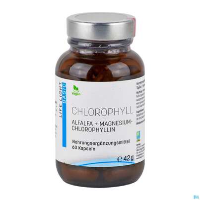 Sie sehen eine Packung Life Light Kapseln Chlorophyll 60st, Produktbild: 01 Life Light Kapseln Chlorophyll 60st, A-Nr.: 4069543 - 01
