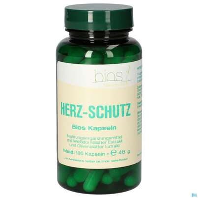 Sie sehen eine Packung Bios Herz-schutz 100 Kapseln, Produktbild: 01 Bios Herz-schutz 100 Kapseln, A-Nr.: 4049144 - 01