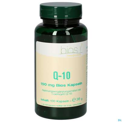 Sie sehen eine Packung Bios Q-10 150mg 100 Kapseln, Produktbild: 02 Bios Q-10 150mg 100 Kapseln, A-Nr.: 3892909 - 02