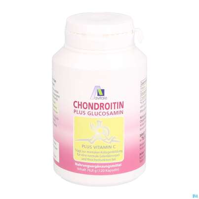 Sie sehen eine Packung Chondroitin Glucosamin Kapseln Avi 120st, Produktbild: 01 Chondroitin Glucosamin Kapseln Avi 120st, A-Nr.: 3831345 - 01