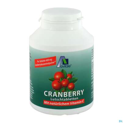 Sie sehen eine Packung Cranberry Lutschtabl Avi 120st, Produktbild: 01 Cranberry Lutschtabl Avi 120st, A-Nr.: 3831138 - 01