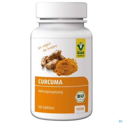 Sie sehen eine Packung Curcuma Tabl Bio Vegan -raab 300st, Produktbild: 01 Curcuma Tabl Bio Vegan -raab 300st, A-Nr.: 4350990 - 01