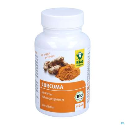 Sie sehen eine Packung Curcuma Tabl Bio Vegan -raab 300st, Produktbild: 04 Curcuma Tabl Bio Vegan -raab 300st, A-Nr.: 4350990 - 04