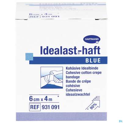 Elastische Binden Idealast/haft Kohaesiv/color Blau 4mx 6cm 1st, A-Nr.: 4174582 - 01