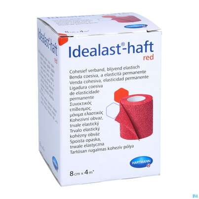 Elastische Binden Idealast/haft Kohaesiv/color Rot 4mx 8cm 1st, A-Nr.: 4174642 - 05