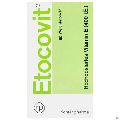 Sie sehen eine Packung Etocovit Weichkapseln 60st, Produktbild: 01 Etocovit Weichkapseln 60st, A-Nr.: 4358649 - 01