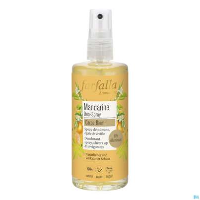 Sie sehen eine Packung Farfalla Mandarine/zitrusfrisch Deo Spray 100ml, Produktbild: 02 Farfalla Mandarine/zitrusfrisch Deo Spray 100ml, A-Nr.: 4861058 - 02