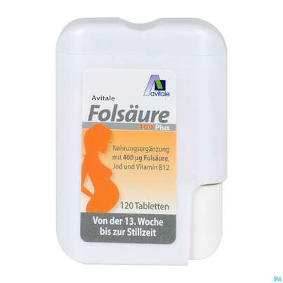 Sie sehen eine Packung Folsaeure Tabl 400 Plus 120st, Produktbild: 05 Folsaeure Tabl 400 Plus 120st, A-Nr.: 5296212 - 05