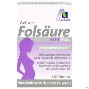 Folsaeure Tabl 800 Plus 120st, A-Nr.: 5296229 - 01