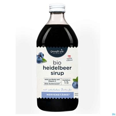 Gewusst Wie Bio Sirup Heidelbeer 500ml, A-Nr.: 4316243 - 02