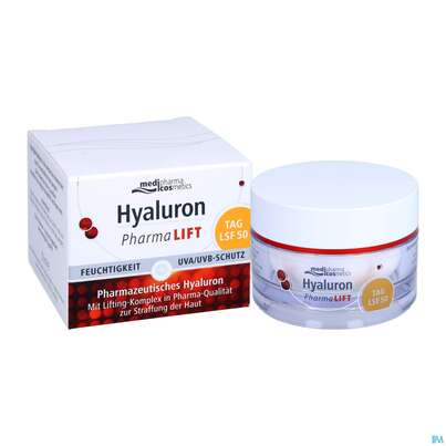 Sie sehen eine Packung Hyaluron Pharma Lift Tag Lsf50 50ml, Produktbild: 07 Hyaluron Pharma Lift Tag Lsf50 50ml, A-Nr.: 5181897 - 07