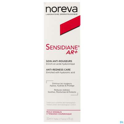 Sie sehen eine Packung Noreva Sensidiane/ar+ Anti-roetungen Creme 30ml, Produktbild: 01 Noreva Sensidiane/ar+ Anti-roetungen Creme 30ml, A-Nr.: 5465910 - 01