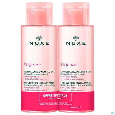 Nuxe Very Rose Micellar Water Sensitive Skin Duo 400ml 2st, A-Nr.: 5806788 - 01